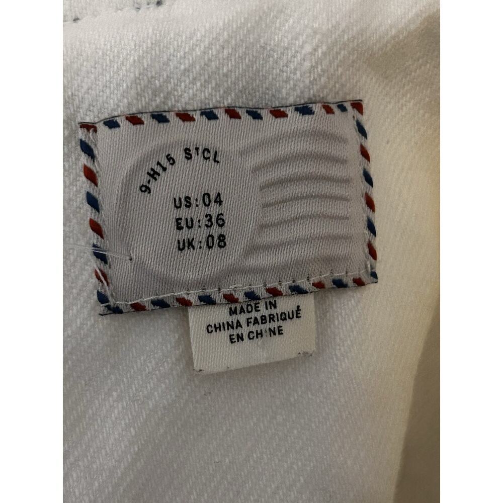 Anthropologie Linen Shift Dress Size 4 Embroidered Geometric Floral Sleeveless - Picture 5 of 6